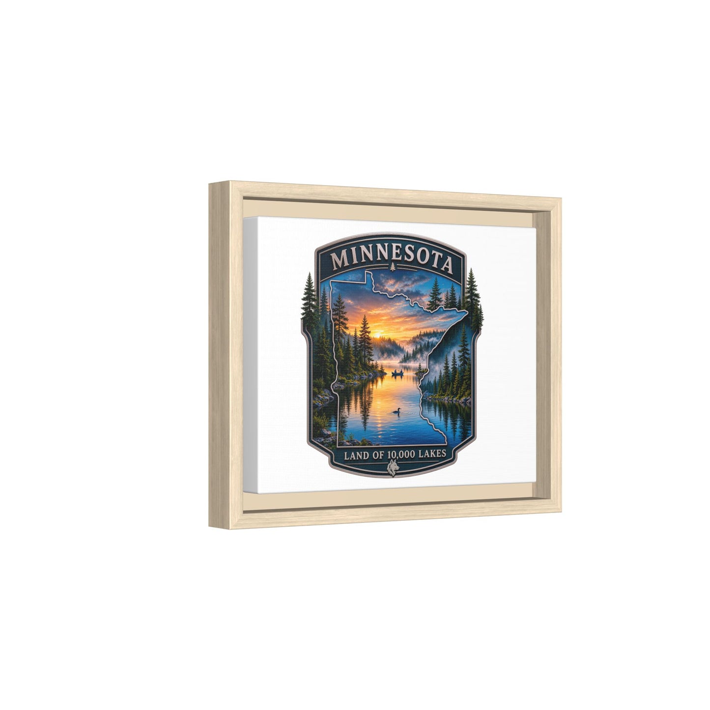 Minnesota Lakes Matte Canvas Print (Framed) — 'Land of 10,000 Lakes' Scenic Wall Art