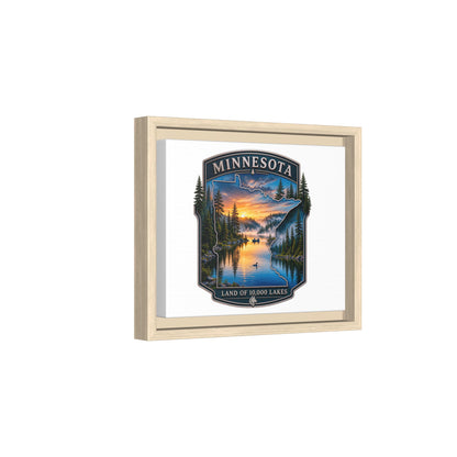 Minnesota Lakes Matte Canvas Print (Framed) — 'Land of 10,000 Lakes' Scenic Wall Art