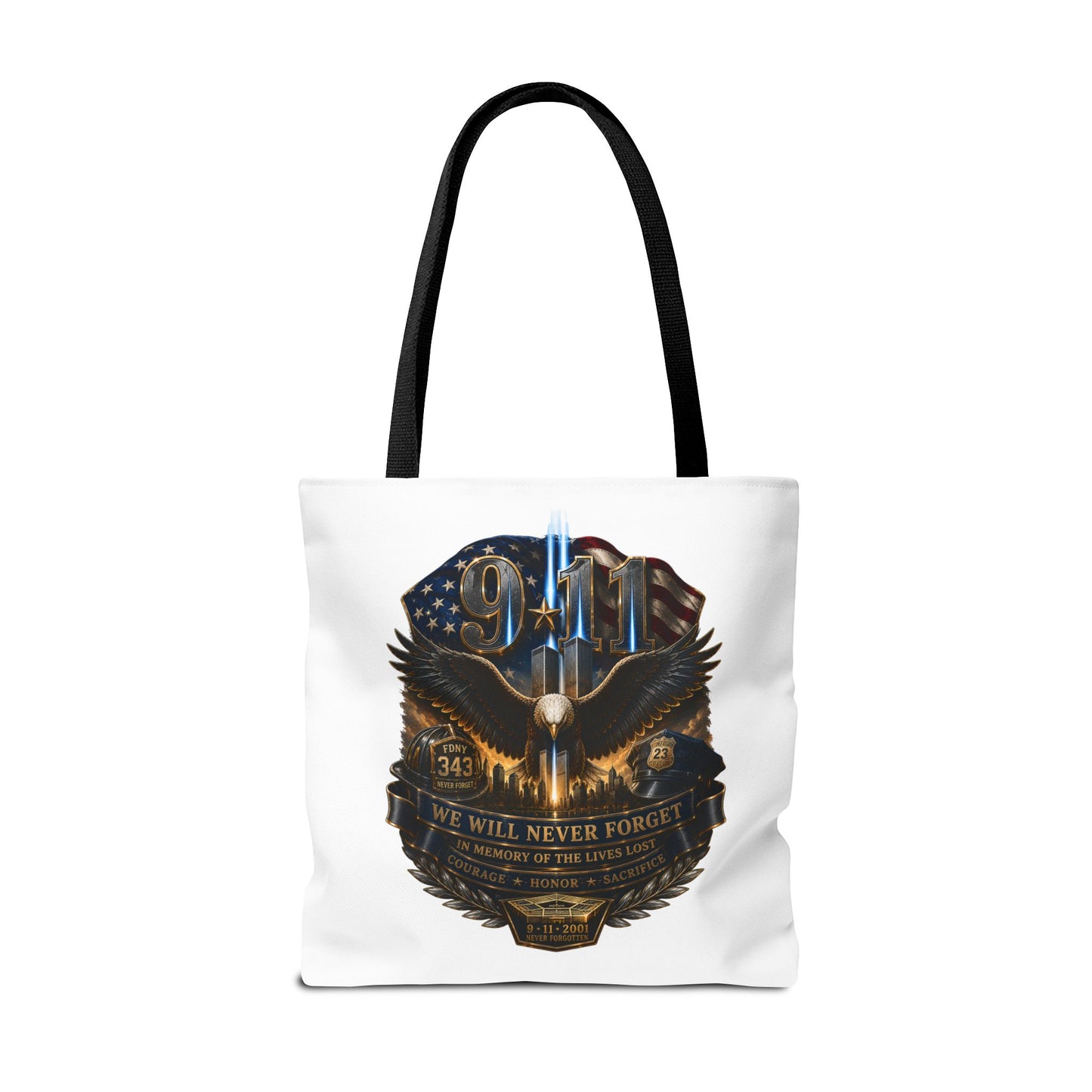 9/11 Memorial Eagle Tote Bag – Never Forget Tribute Tote