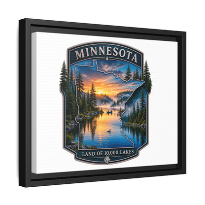 Minnesota Lakes Matte Canvas Print (Framed) — 'Land of 10,000 Lakes' Scenic Wall Art