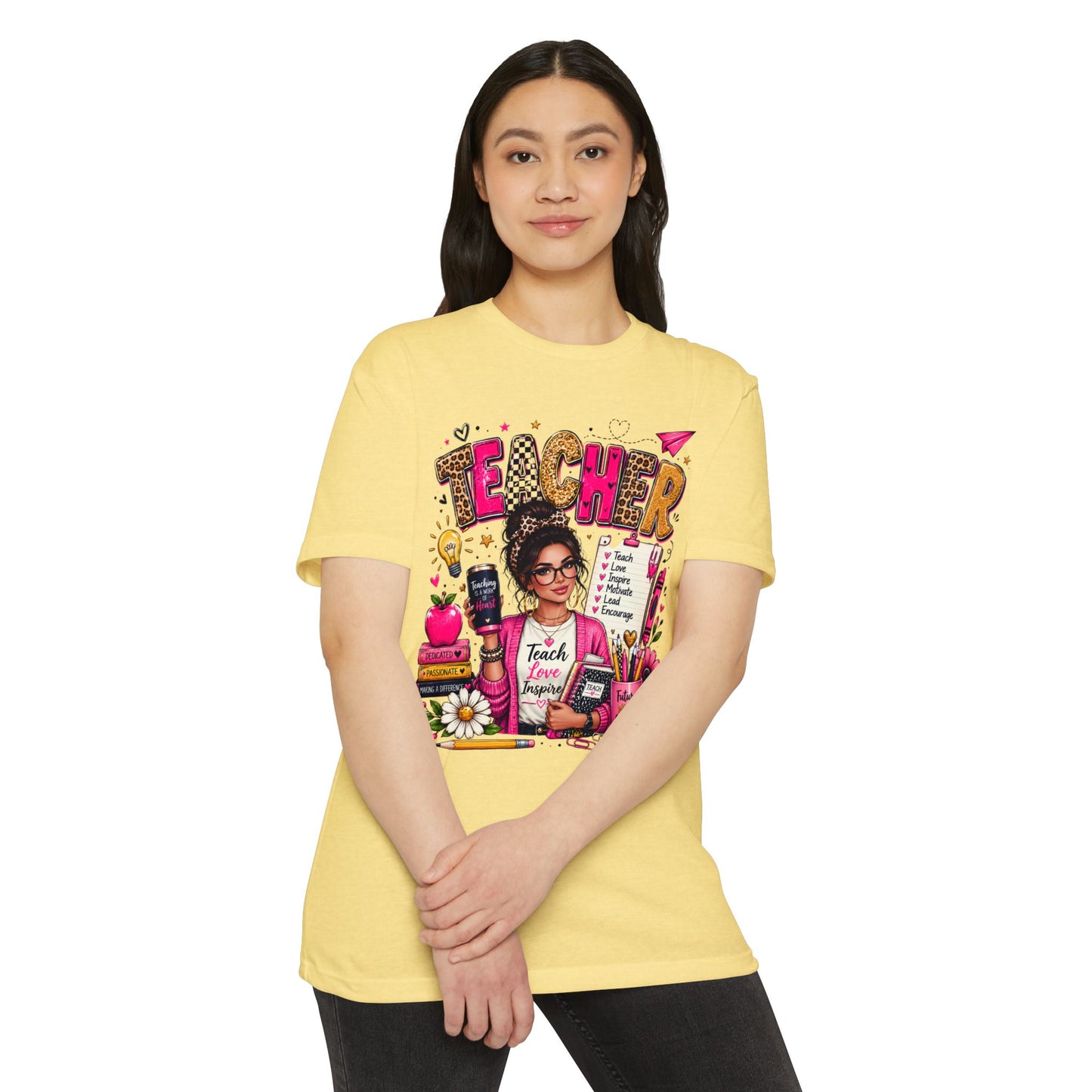 Teacher Graphic T-Shirt — Teach, Love, Inspire Design