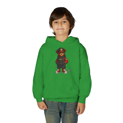 Youth Bear Hoodie — Streetwear Teddy Bear Graphic Pullover