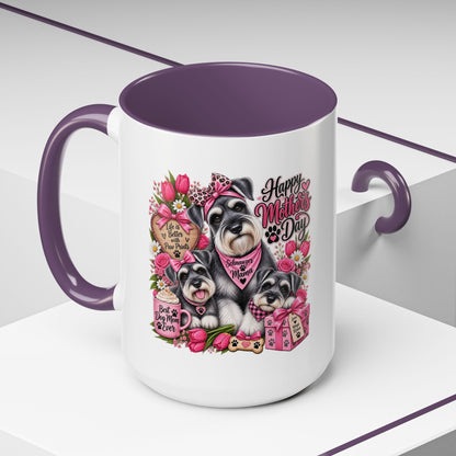 Mother's Day Schnauzer Coffee Mug — Happy Mother’s Day Dog Mom Accent Mug