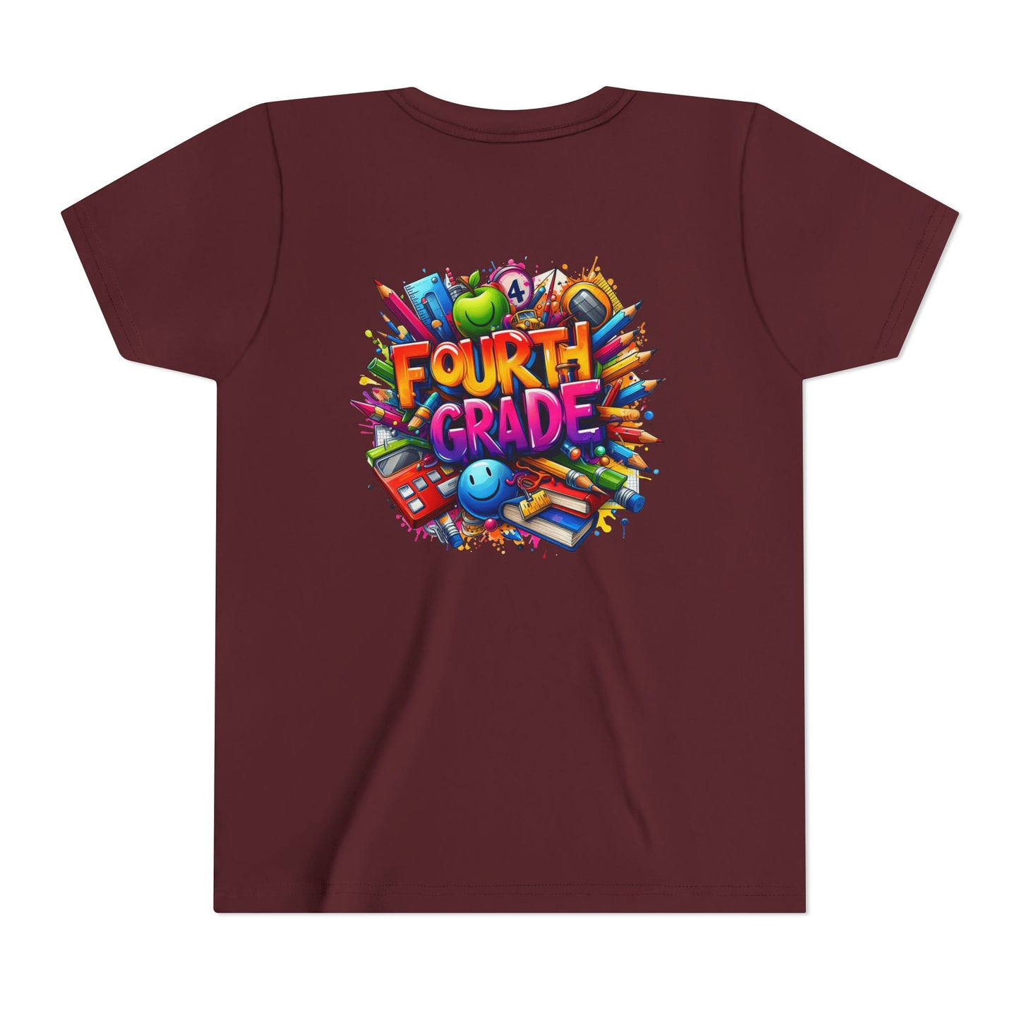 Fourth Grade Youth T‑Shirt – Colorful School Supplies Back to School Tee