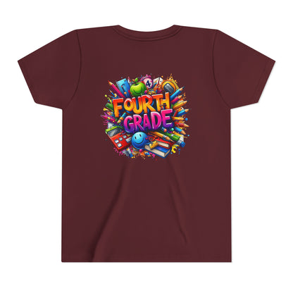 Fourth Grade Youth T‑Shirt – Colorful School Supplies Back to School Tee