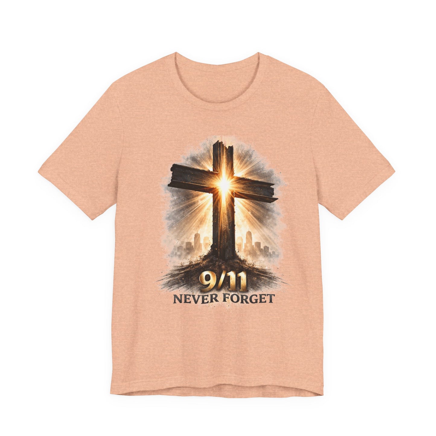 9/11 Never Forget T‑Shirt - Cross Memorial Tee