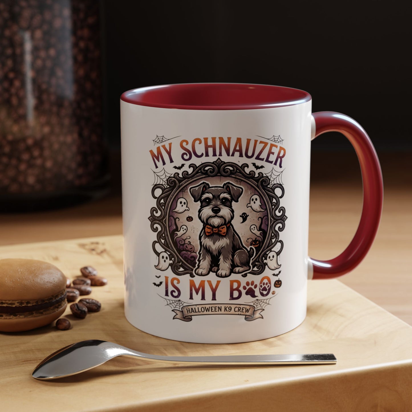 My Schnauzer Is My Boo Coffee Mug — Halloween Dog Lover Accent Mug