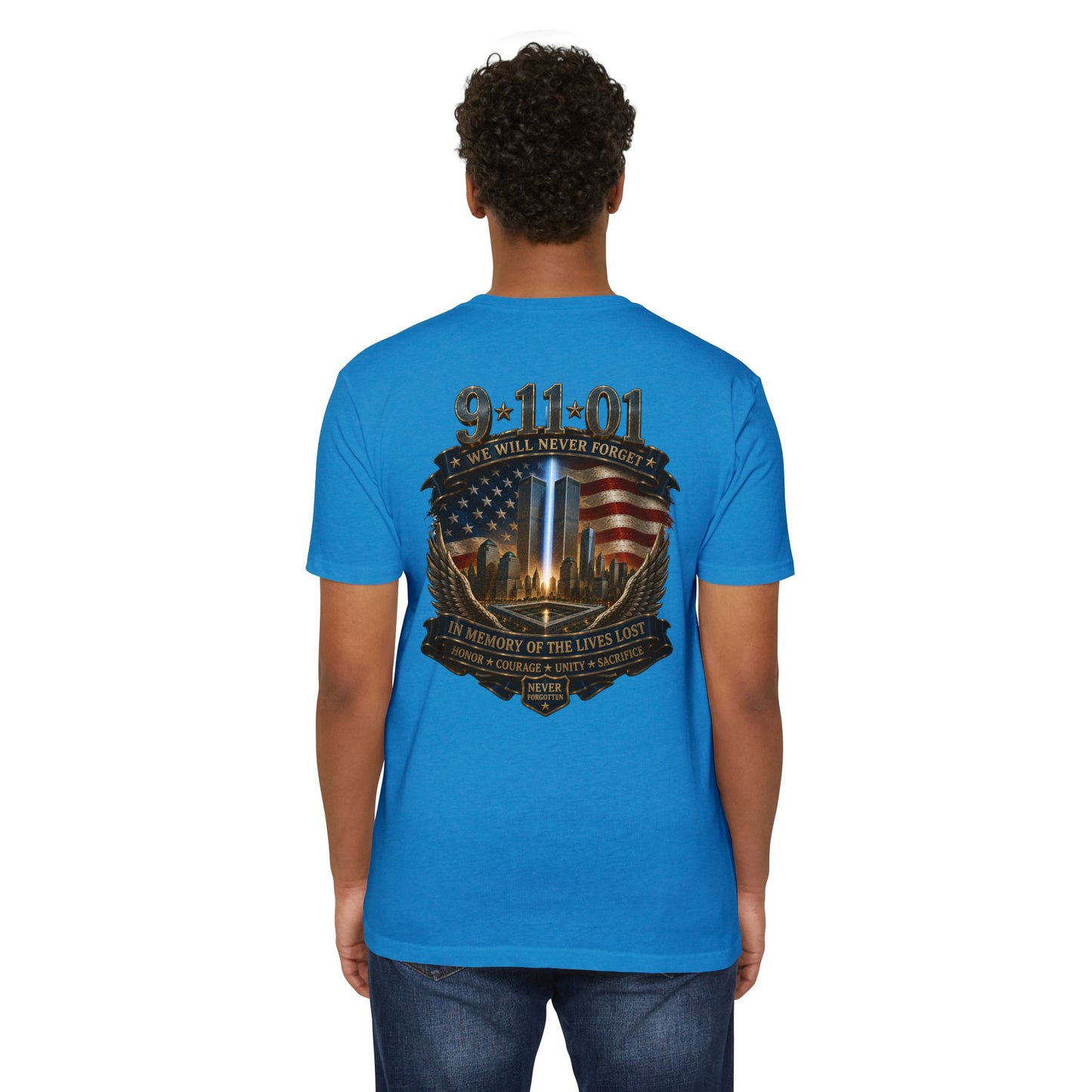 9/11 Memorial T-Shirt — "We Will Never Forget" Tribute Tee