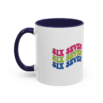 Six Seven Retro Accent Coffee Mug — Colorful 11/15oz Ceramic Tea Cup