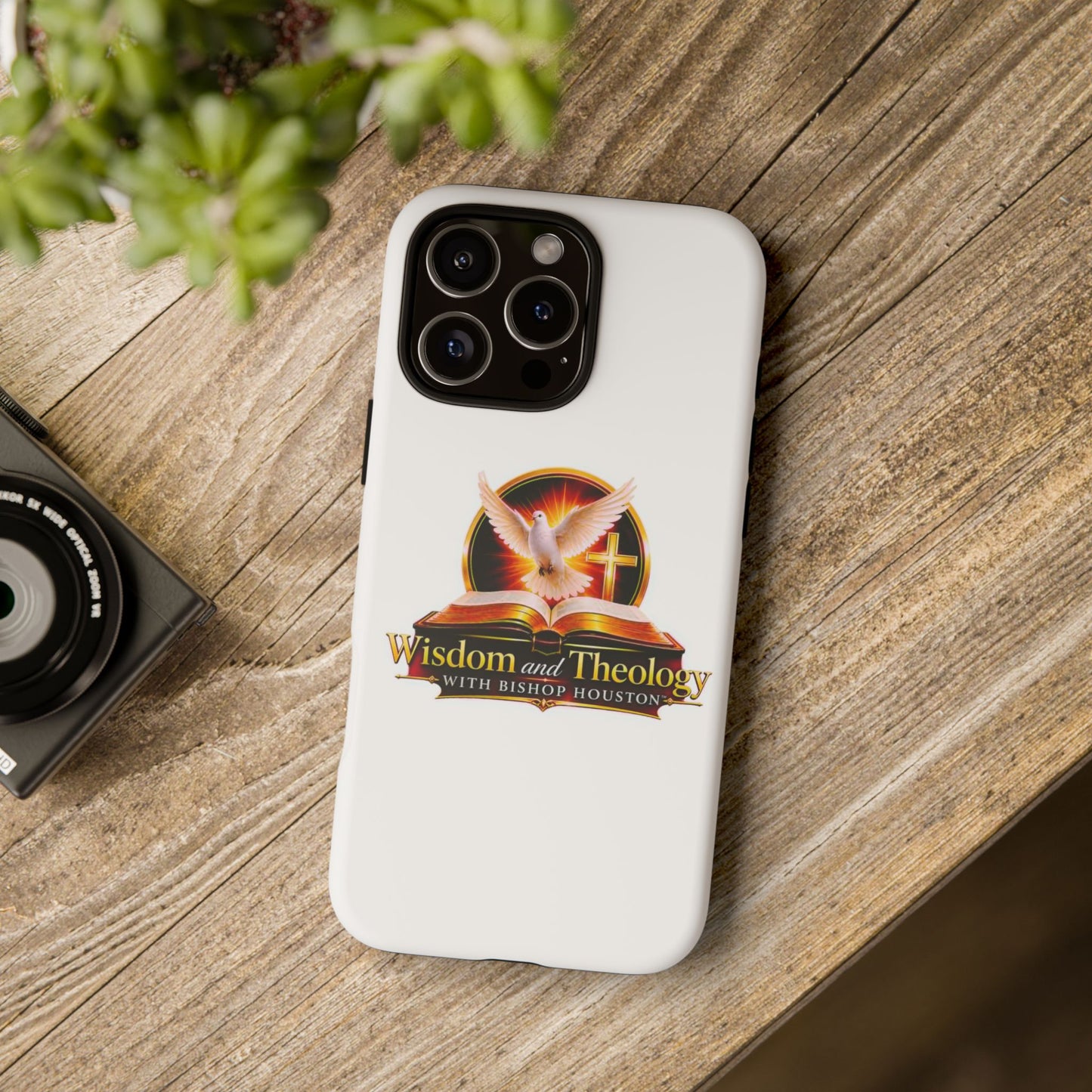 Wisdom and Theology Phone Case — Christian Dove & Cross Protective Tough Case