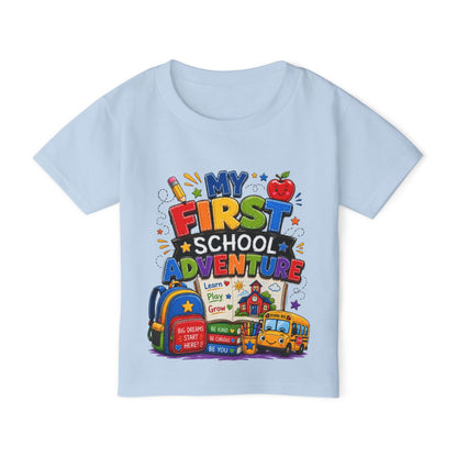 Toddler T‑Shirt — "My First School Adventure" Back‑to‑School Kids Tee