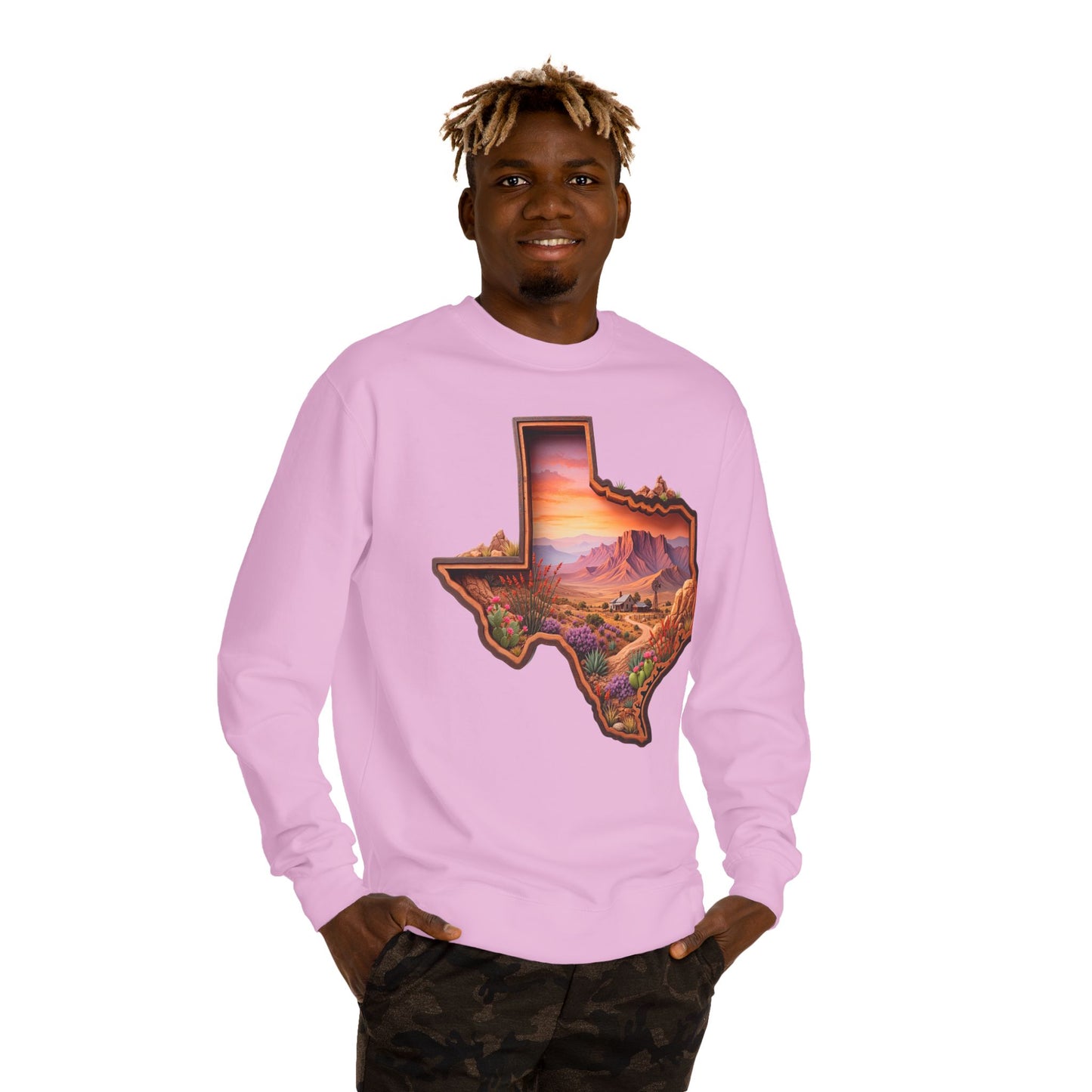 Texas Sunset Crewneck Sweatshirt — Scenic Lone Star State Landscape