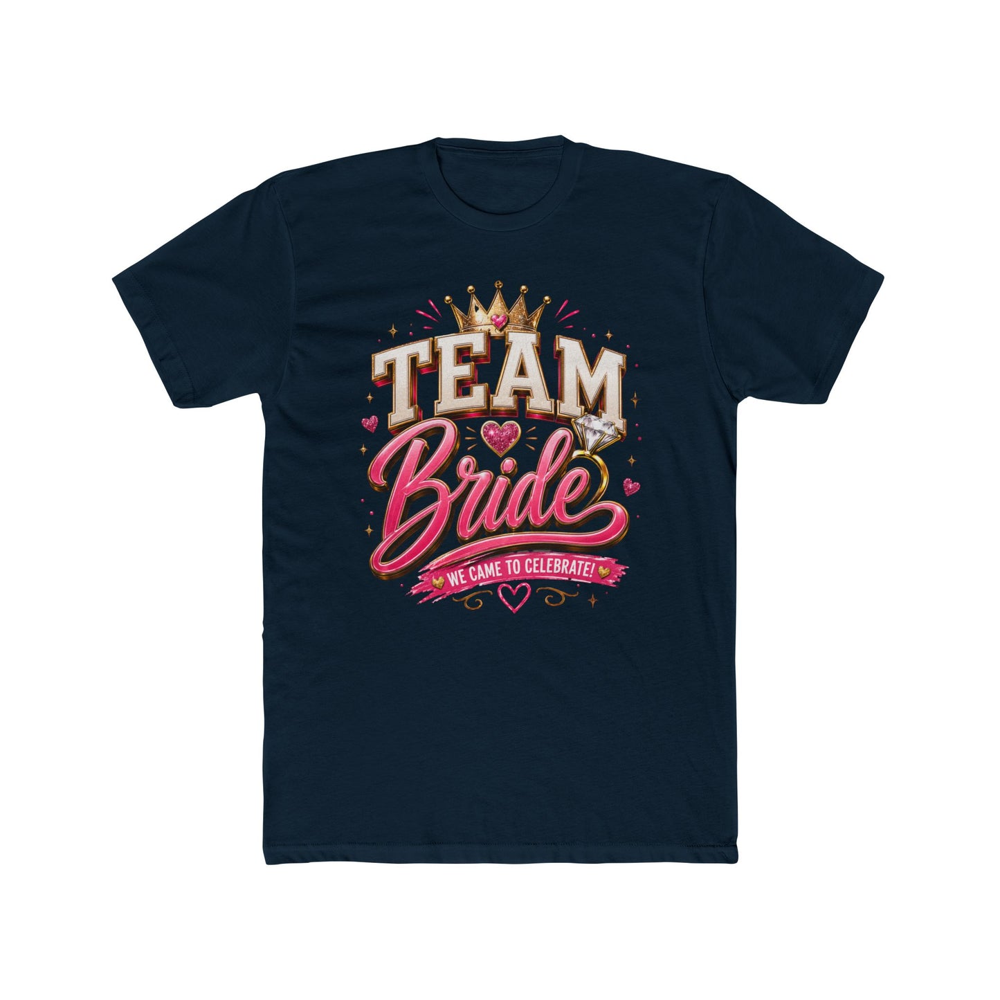 Team Bride T‑Shirt — Bachelorette Party Tee with Crown & Hearts