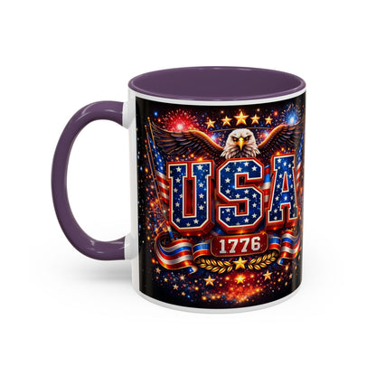 USA Eagle Coffee Mug – Patriotic 1776 Accent Mug (11/15oz)
