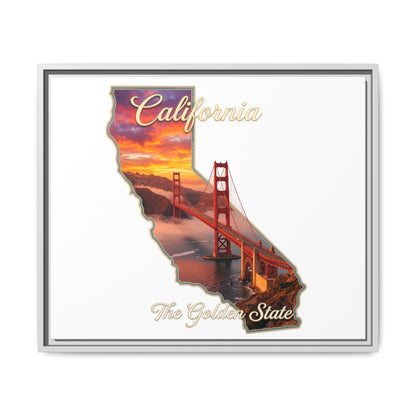 California Golden Gate Map Matte Canvas Print (Framed)