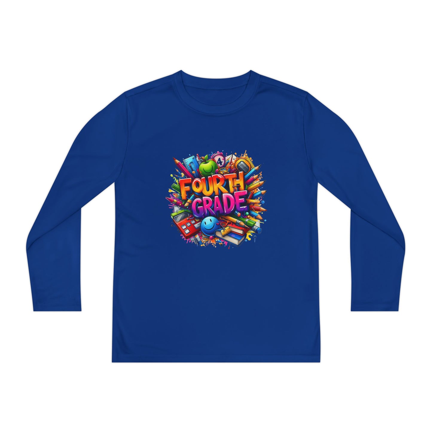 Fourth Grade Long Sleeve Tee — Colorful School Kids Shirt
