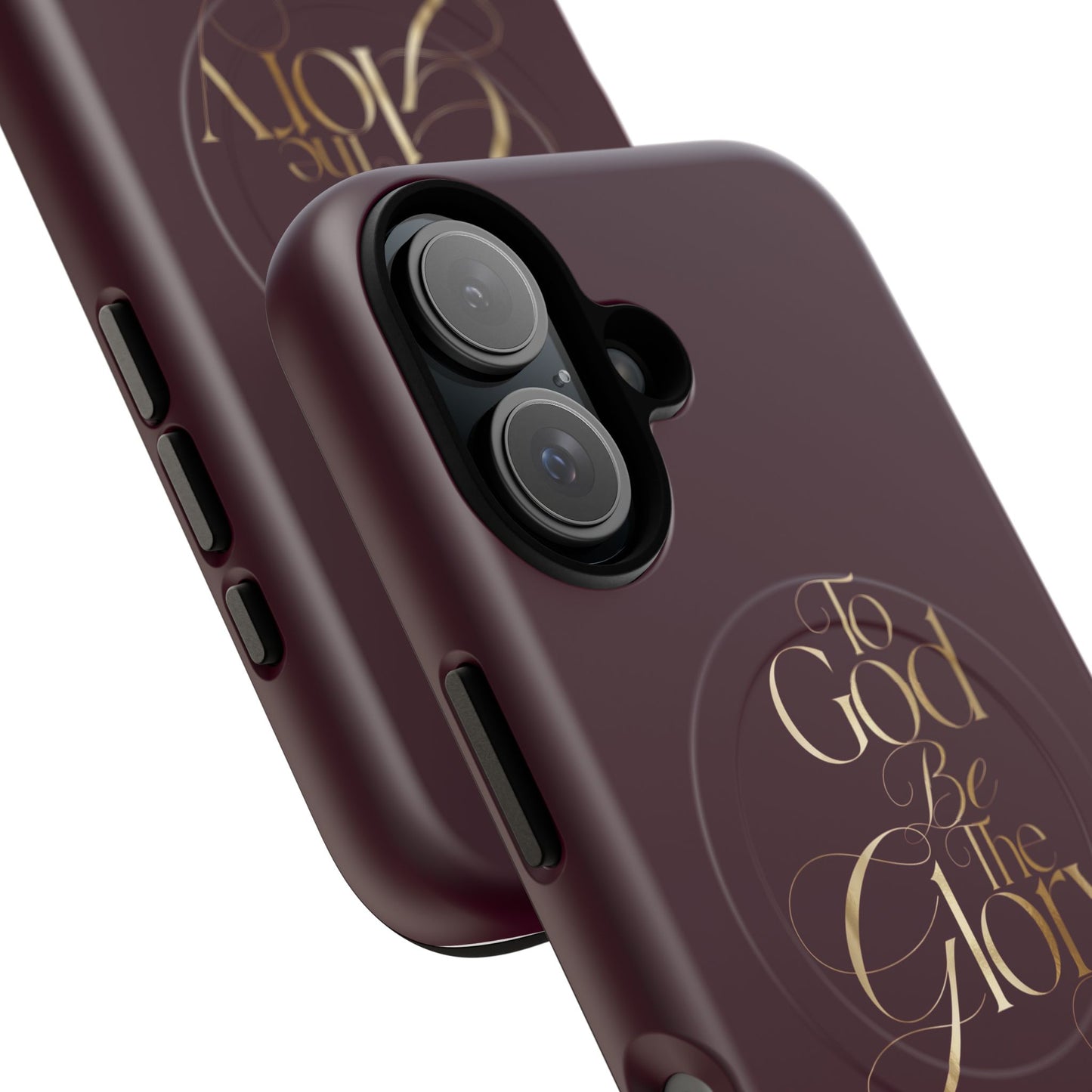 "To God Be The Glory" Tough Magnetic Phone Case — Burgundy Christian iPhone Cover