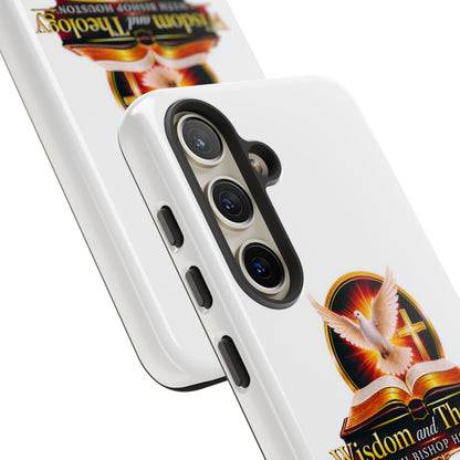 Wisdom and Theology Phone Case — Christian Dove & Cross Protective Tough Case