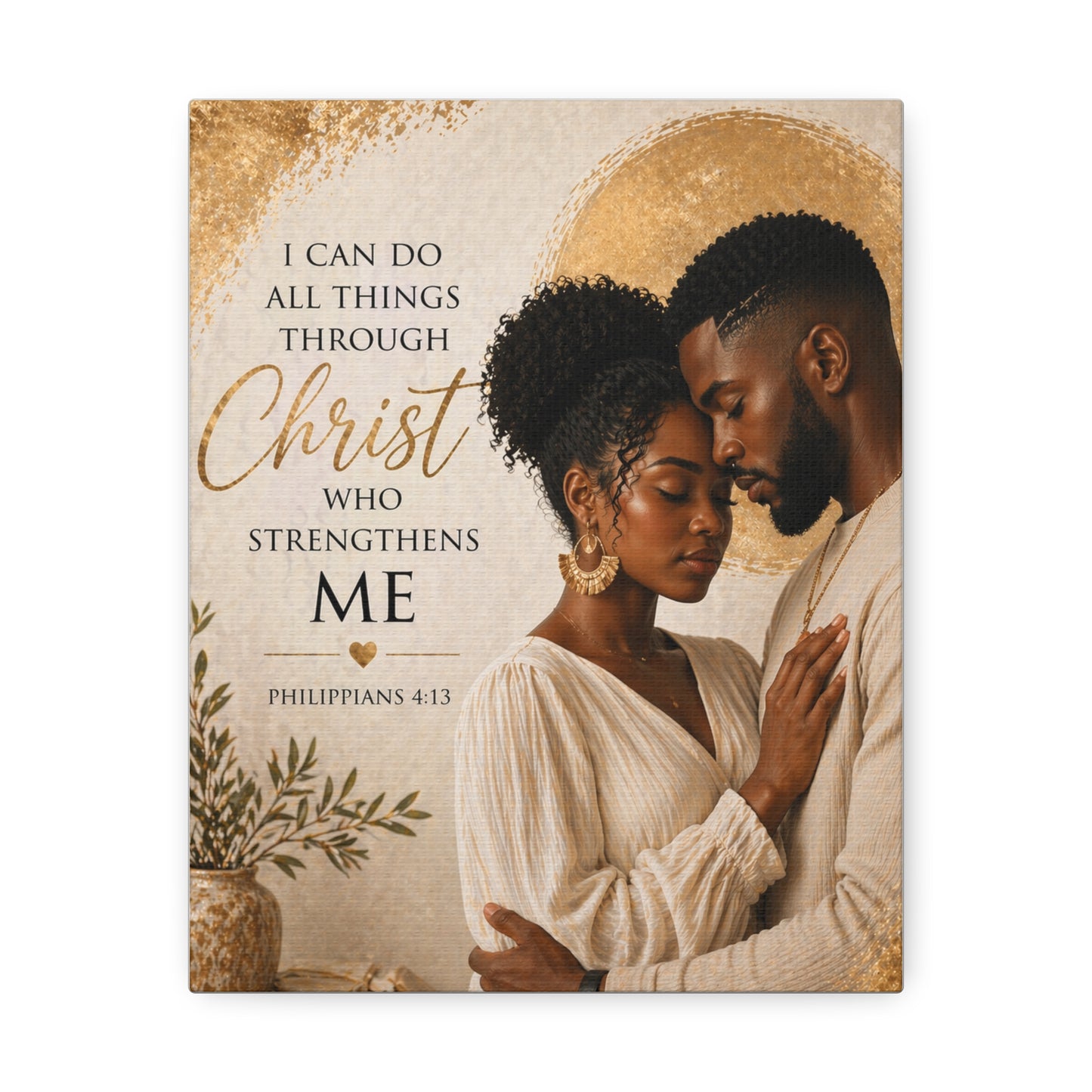 Stretched Canvas - "I Can Do All Things Through Christ" Inspirational Scripture Wall Art