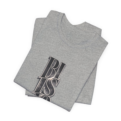 Bishop Vertical Script Tee — Vintage Gothic Lettering T-Shirt