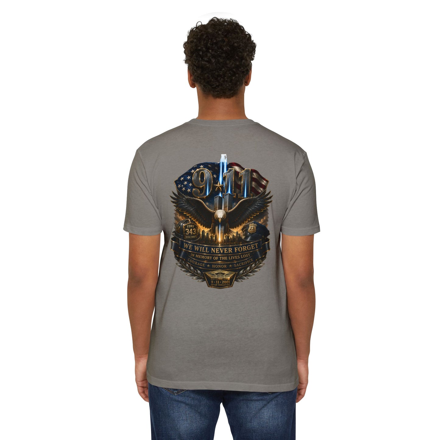 9/11 Remembrance T-Shirt — "We Will Never Forget" Tribute Tee