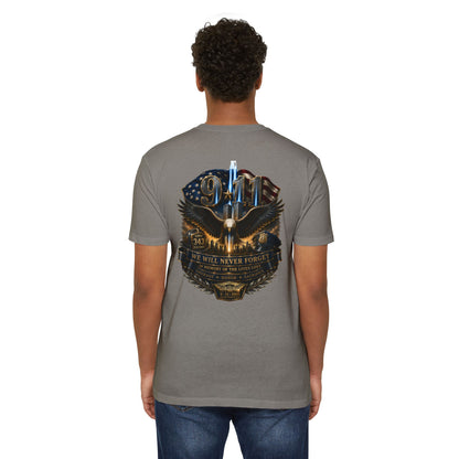 9/11 Remembrance T-Shirt — "We Will Never Forget" Tribute Tee