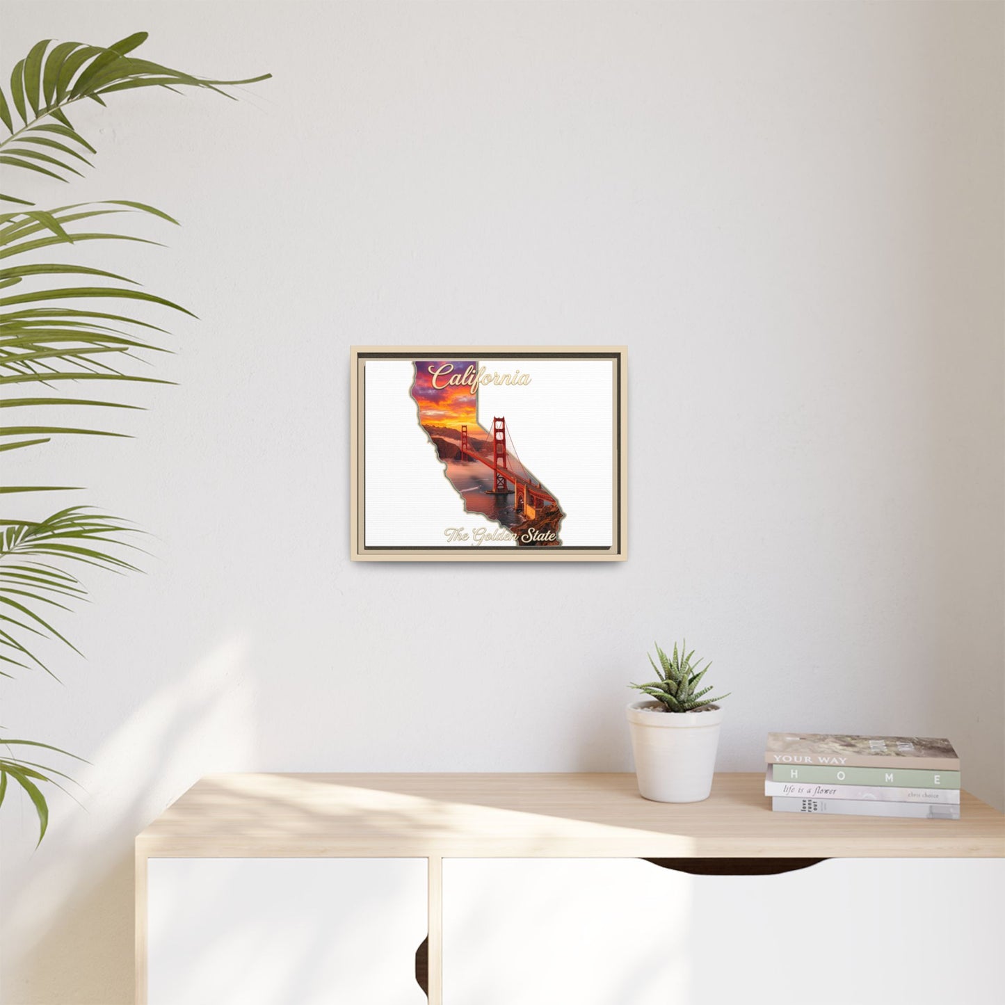 California Golden Gate Map Matte Canvas Print (Framed)