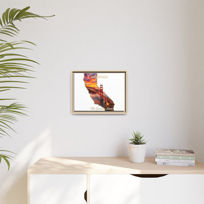 California Golden Gate Map Matte Canvas Print (Framed)