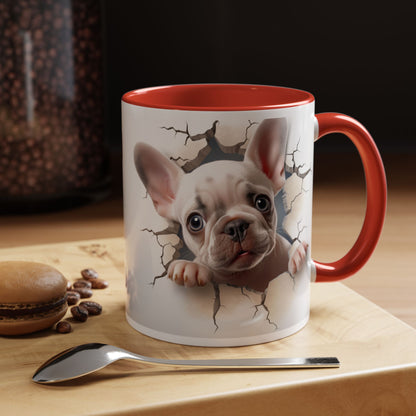 French Bulldog Peekaboo Coffee Mug – Cute Puppy 11/15oz Accent Mug