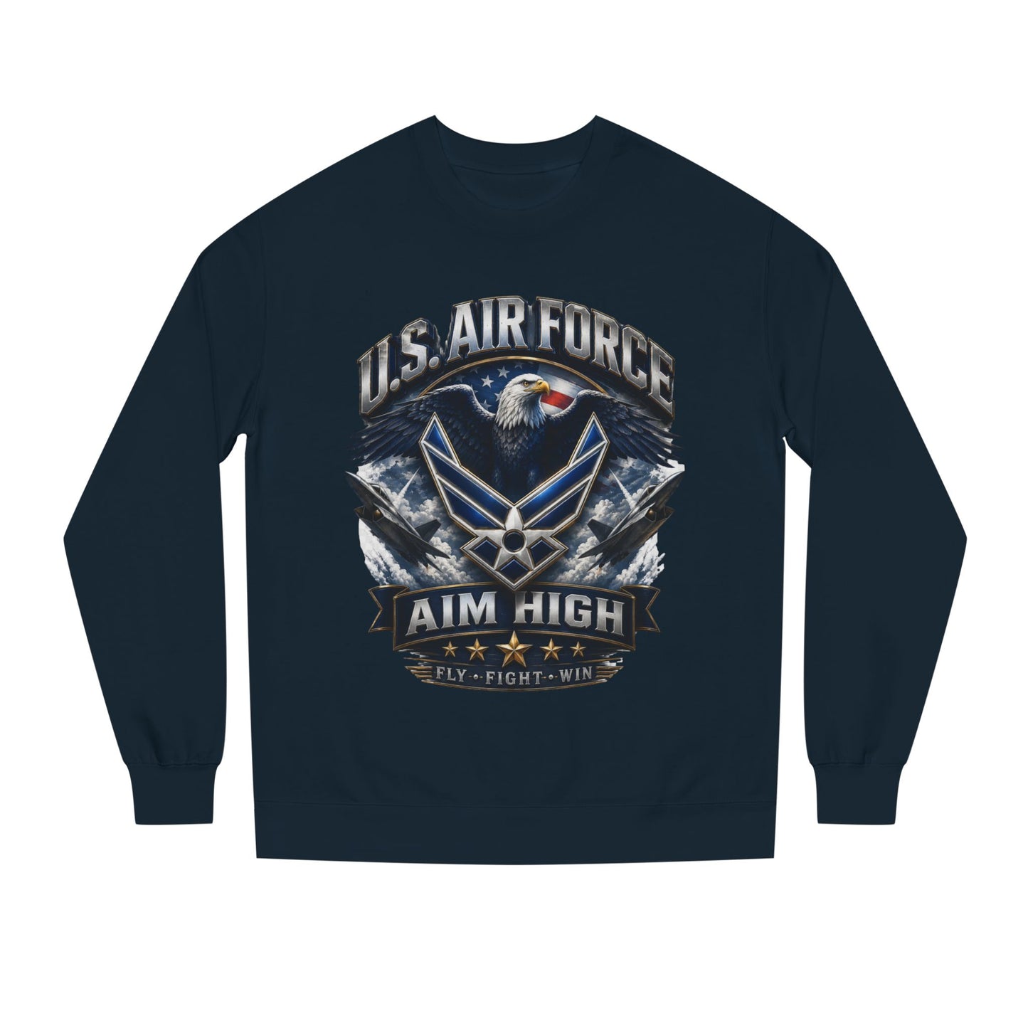 Air Force Crewneck Sweatshirt — "U.S. Air Force Aim High" Military Logo Pullover