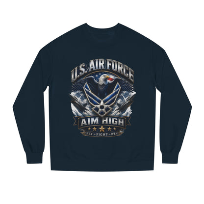 Air Force Crewneck Sweatshirt — "U.S. Air Force Aim High" Military Logo Pullover