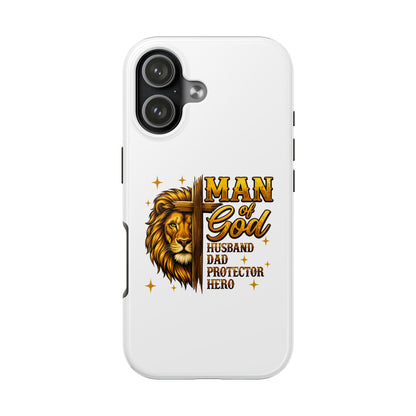 Man of God Lion Phone Case — ‘Man of God’ Christian Protector Dad Gift