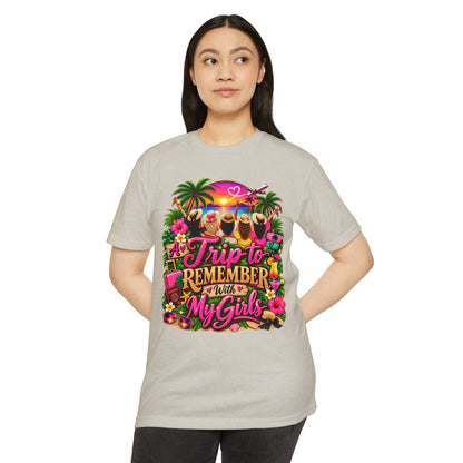 T-Shirt — 'A Trip to Remember With My Girls' Tropical Bachelorette/Besties Tee