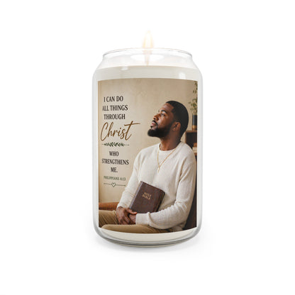 Inspirational Christian Soy Candle – "I Can Do All Things Through Christ" 13.75oz