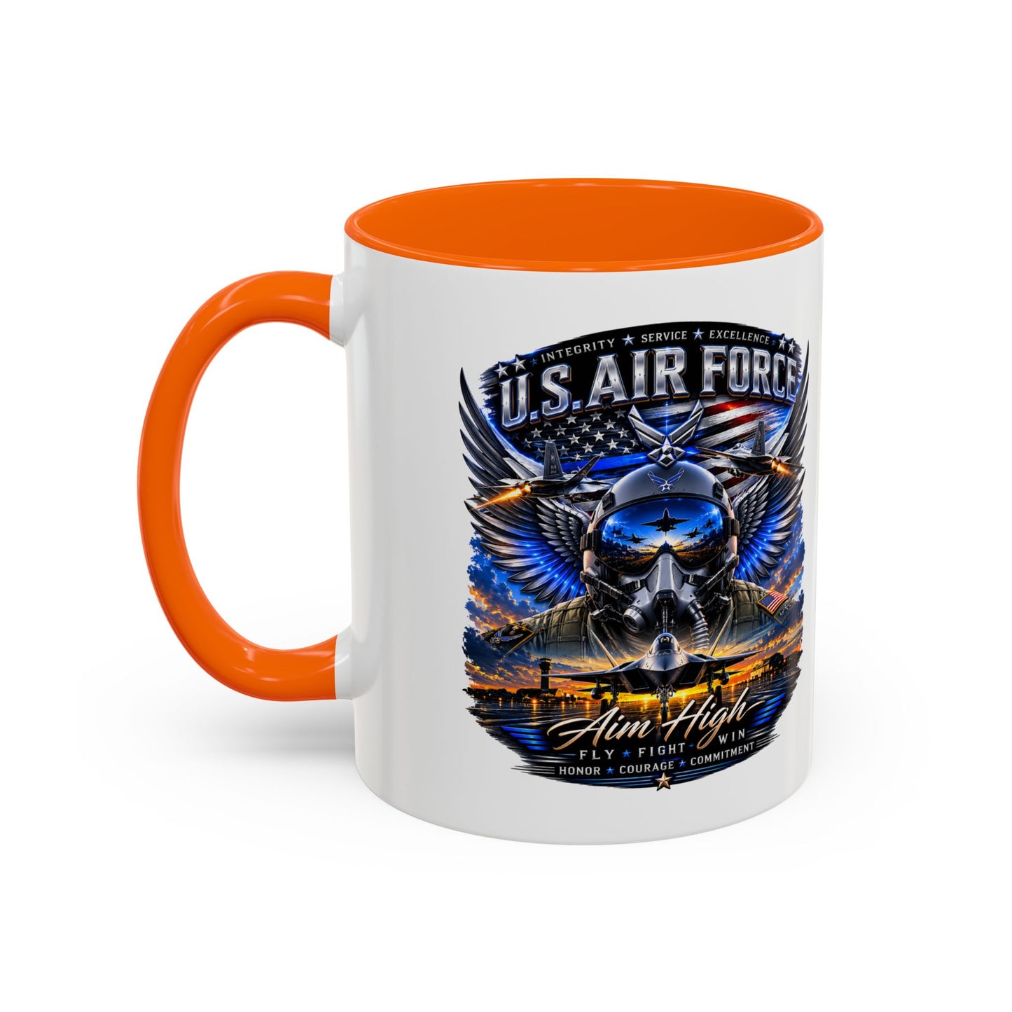 U.S. Air Force Eagle Coffee Mug — "Aim High" Accent 11/15oz