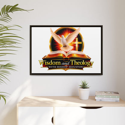 Framed Canvas Print — "Wisdom and Theology" Dove & Bible Wall Art
