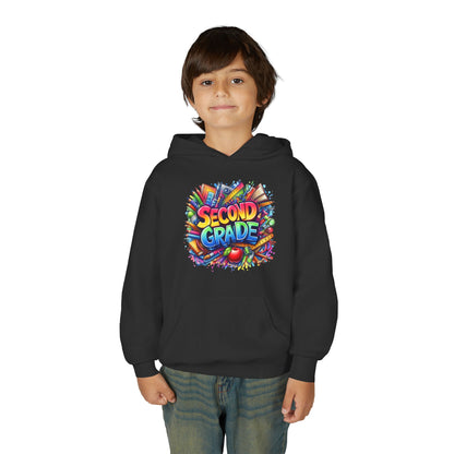 Second Grade Kids Hoodie — Colorful School Day Pullover