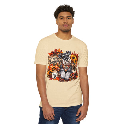 Thanksgiving Schnauzer T-Shirt — Happy Thanksgiving Fall Dog Tee