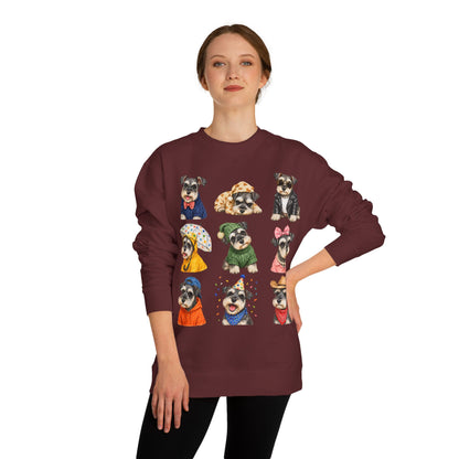 Cute Puppy Grid Sweatshirt — Watercolor Dogs Crewneck