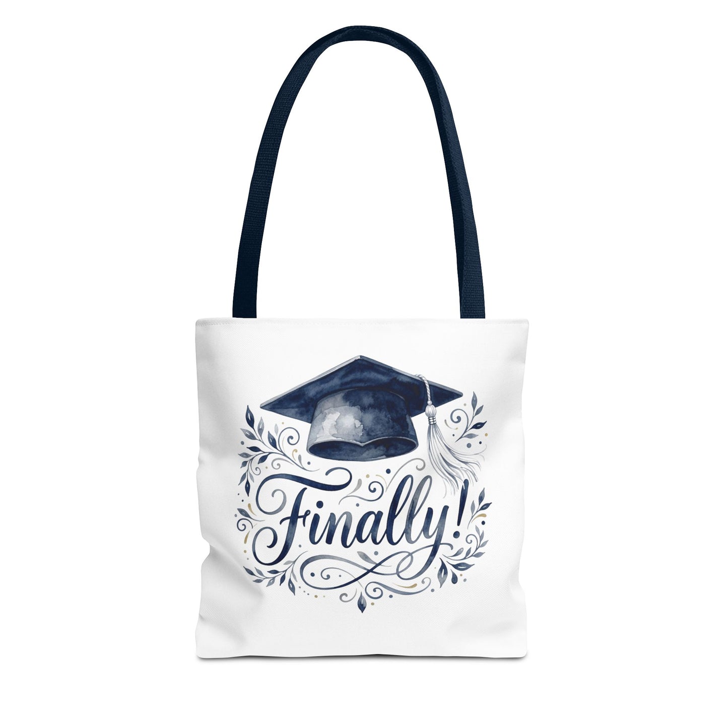 Graduation Tote Bag - "Finally!" Cap & Dove Graduation Gift Tote