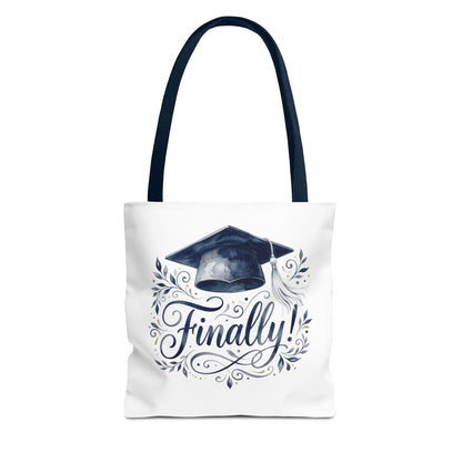 Graduation Tote Bag - "Finally!" Cap & Dove Graduation Gift Tote