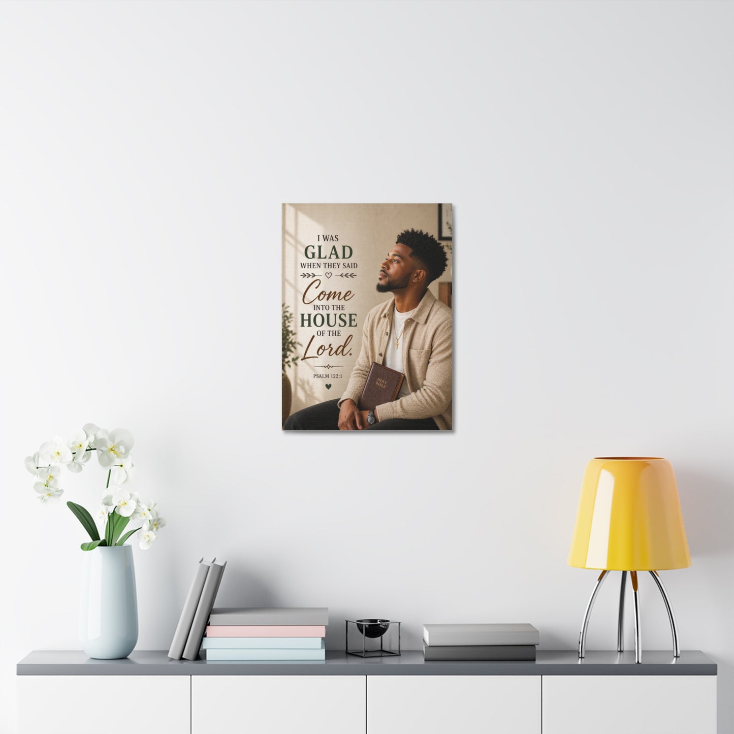 Stretched Canvas - "I Was Glad" Psalm 122:1 Inspirational Christian Wall Art