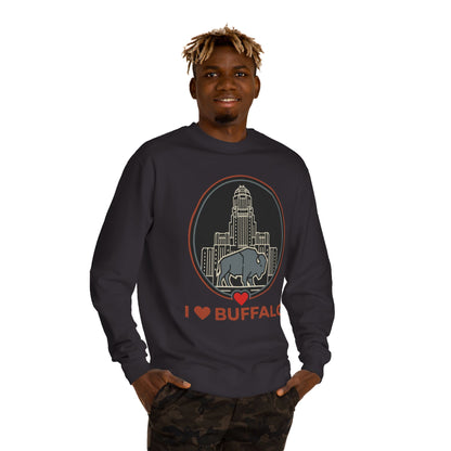 I  Buffalo Sweatshirt — Buffalo Skyline & Bison Graphic Crewneck