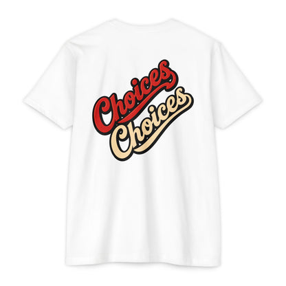 Choices Script T-Shirt — Retro Double-Word Graphic Tee