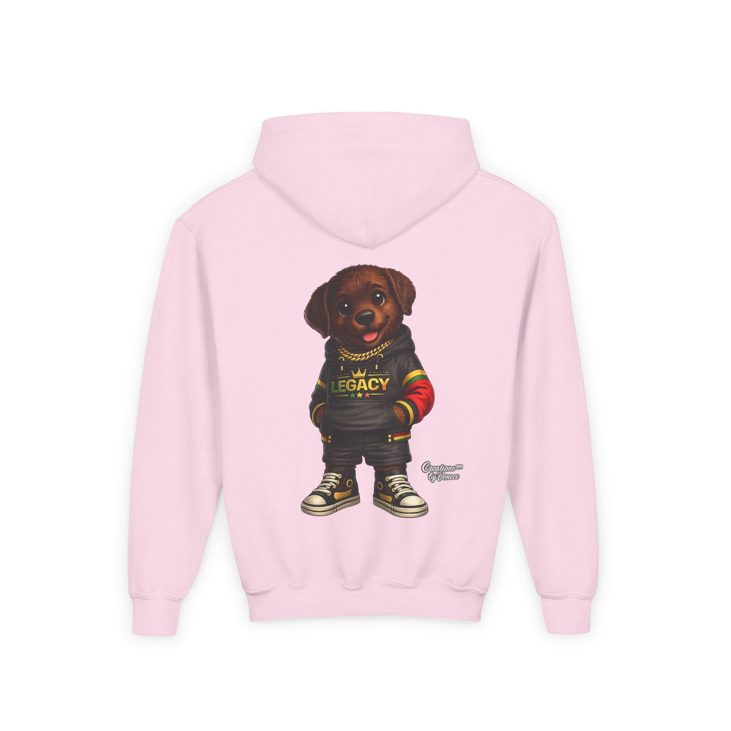 Youth Hoodie — 'Legacy' Streetwear Puppy Graphic Sweatshirt