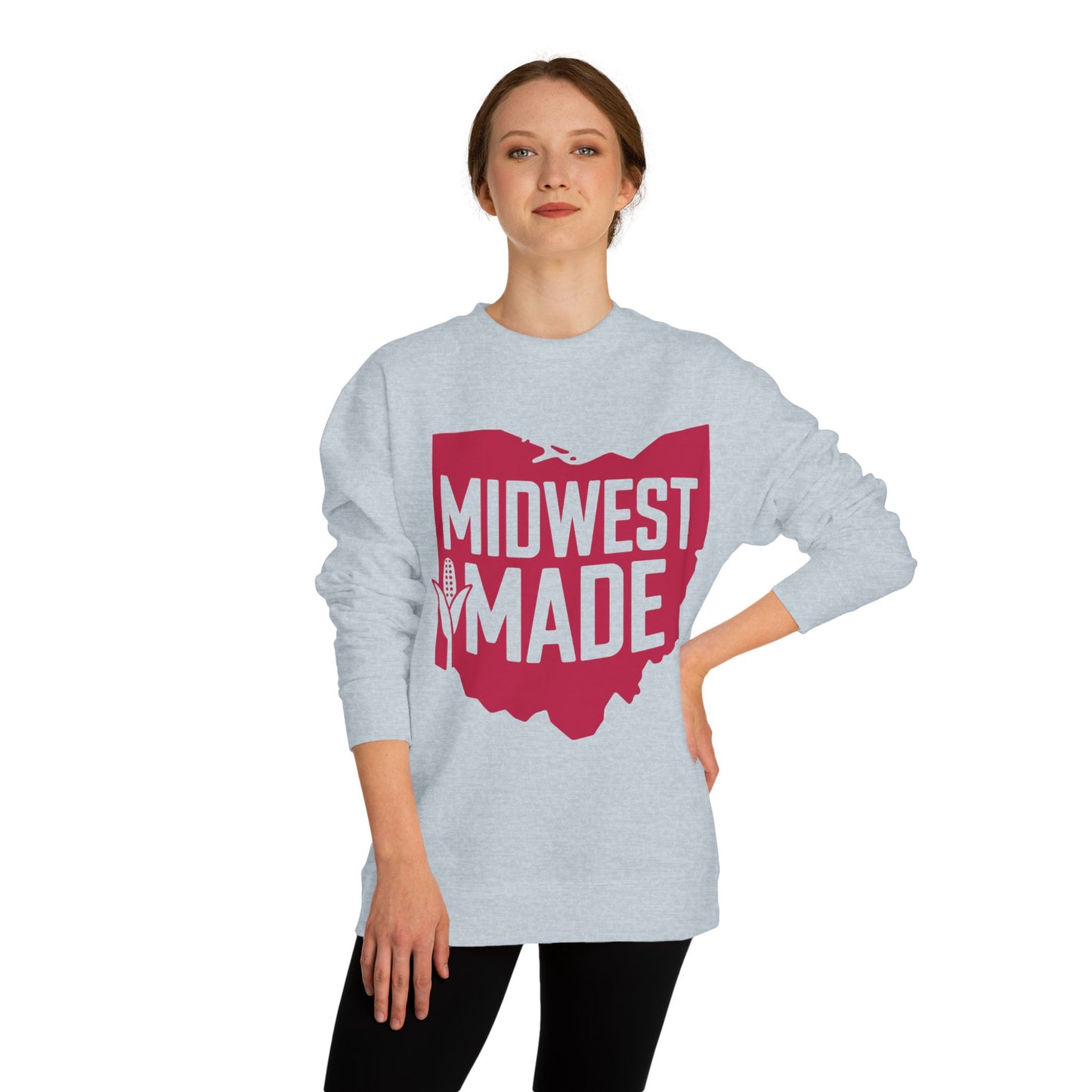 Midwest Made Sweatshirt — Ohio State Outline Corn Graphic Crewneck