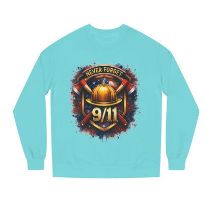9/11 Never Forget Firefighter Helmet Crewneck Sweatshirt