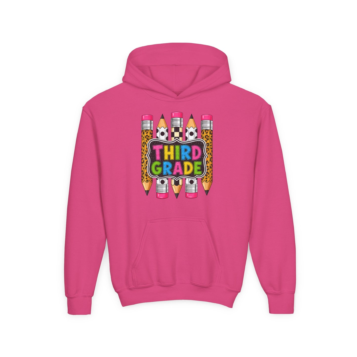 Third Grade Kids Hoodie — Cute Pencil Back-to-School Sweatshirt