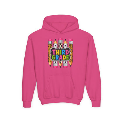 Third Grade Kids Hoodie — Cute Pencil Back-to-School Sweatshirt
