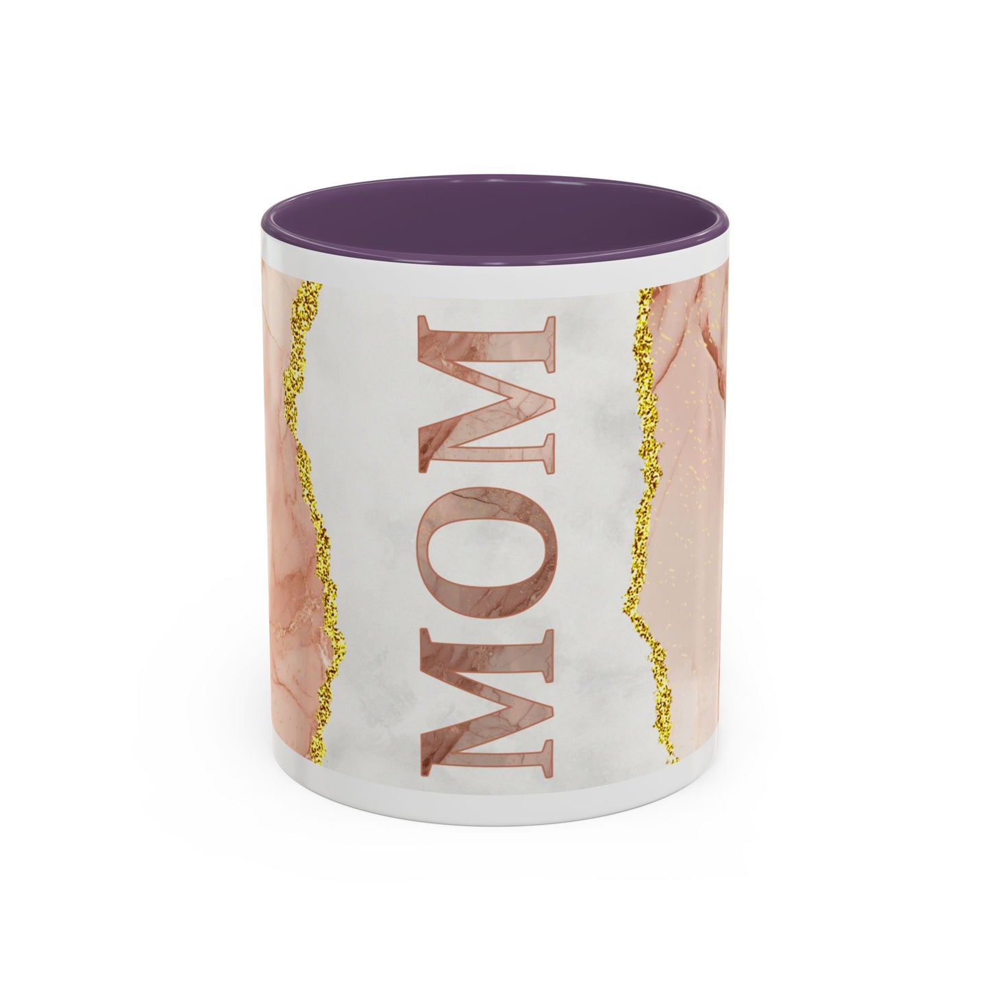 Mom Marble Accent Coffee Mug — Rose Gold & Gold Vein 11/15oz Gift